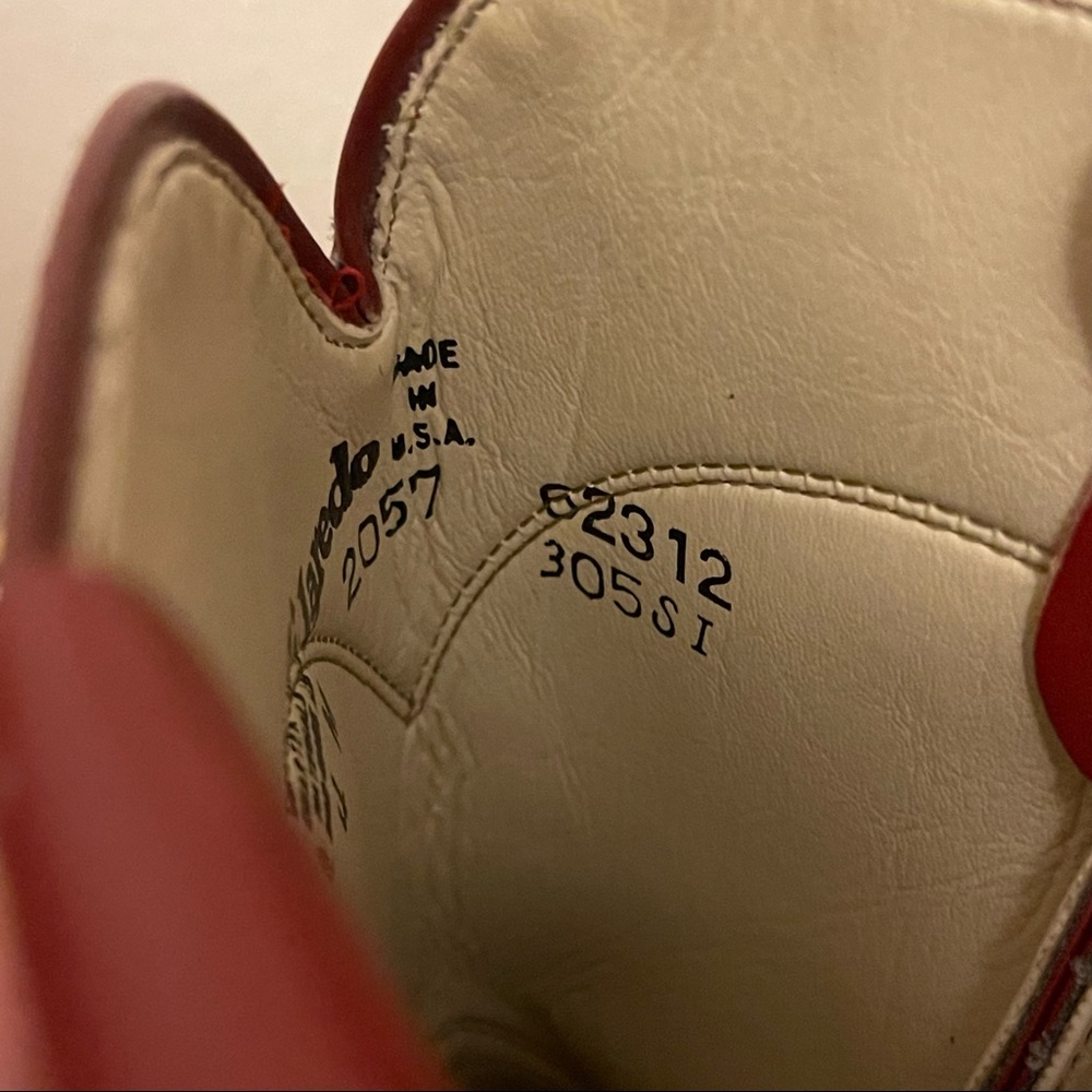 LAREDO 62312  Red Leather Roper Western Cowboy Boots - Picture 9 of 10
